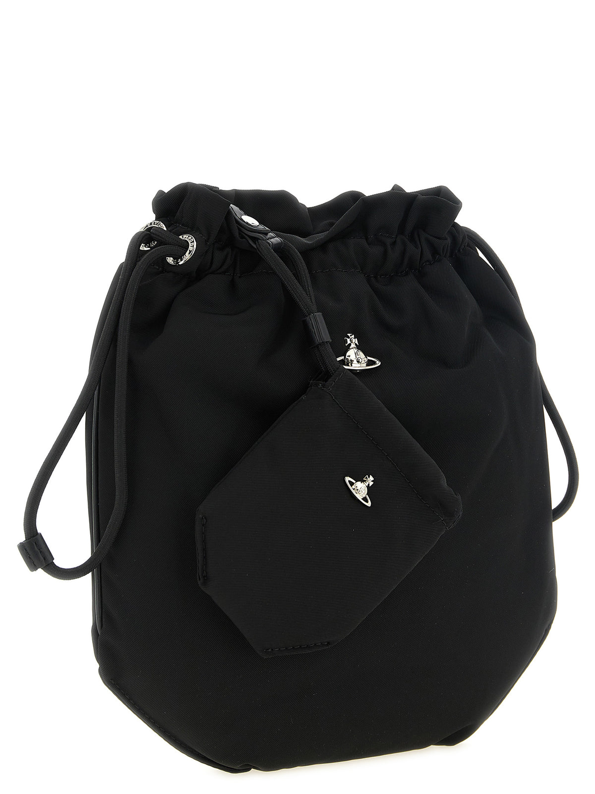 Black Polyester Clutch Bag