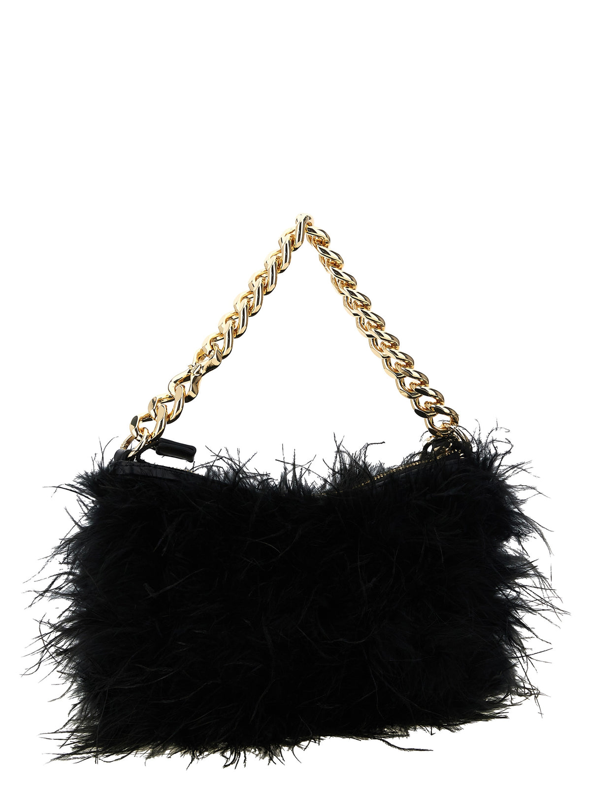Black Polyester Clutch Bag