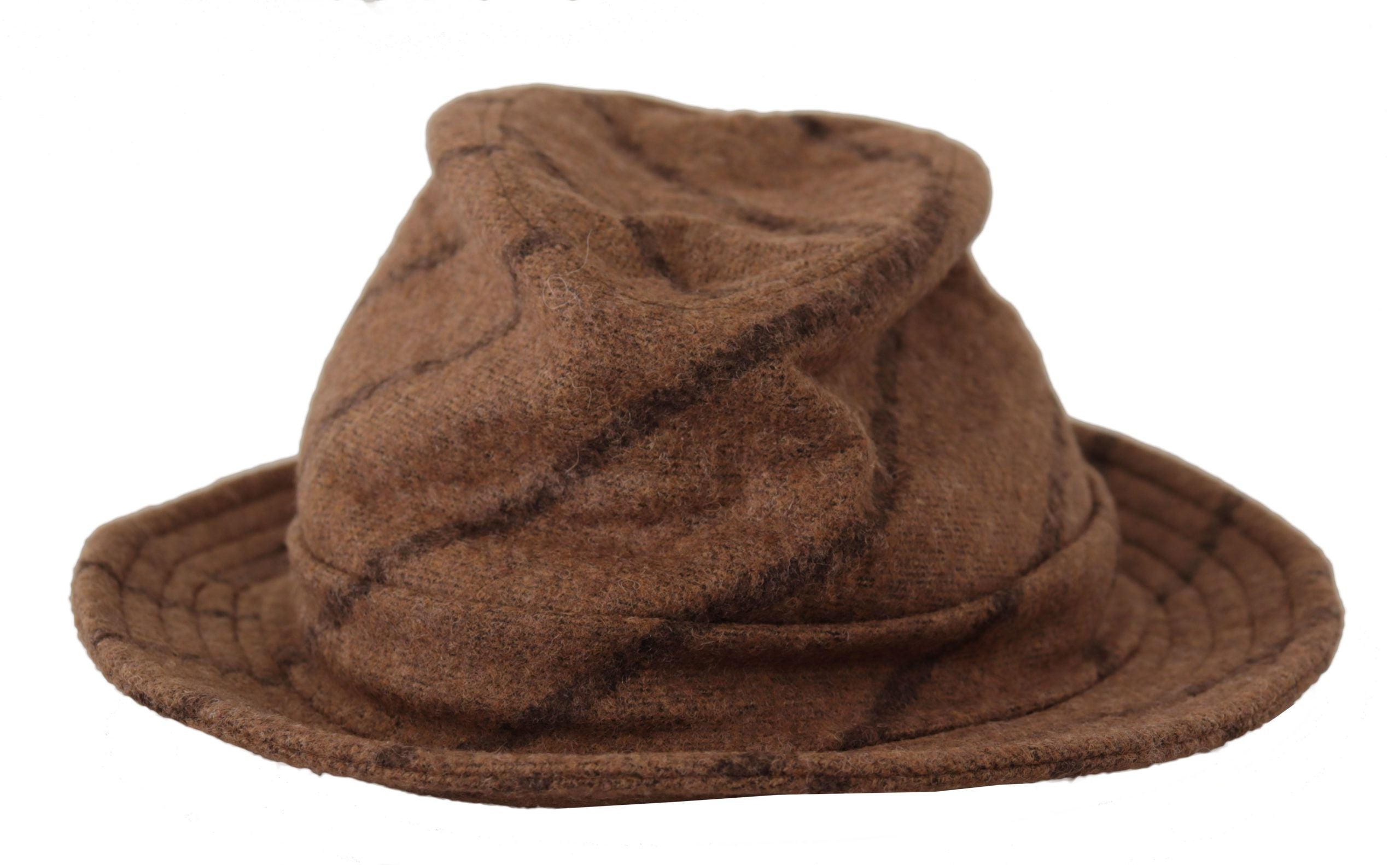 Brown Fedora Striped Print Summer Hat