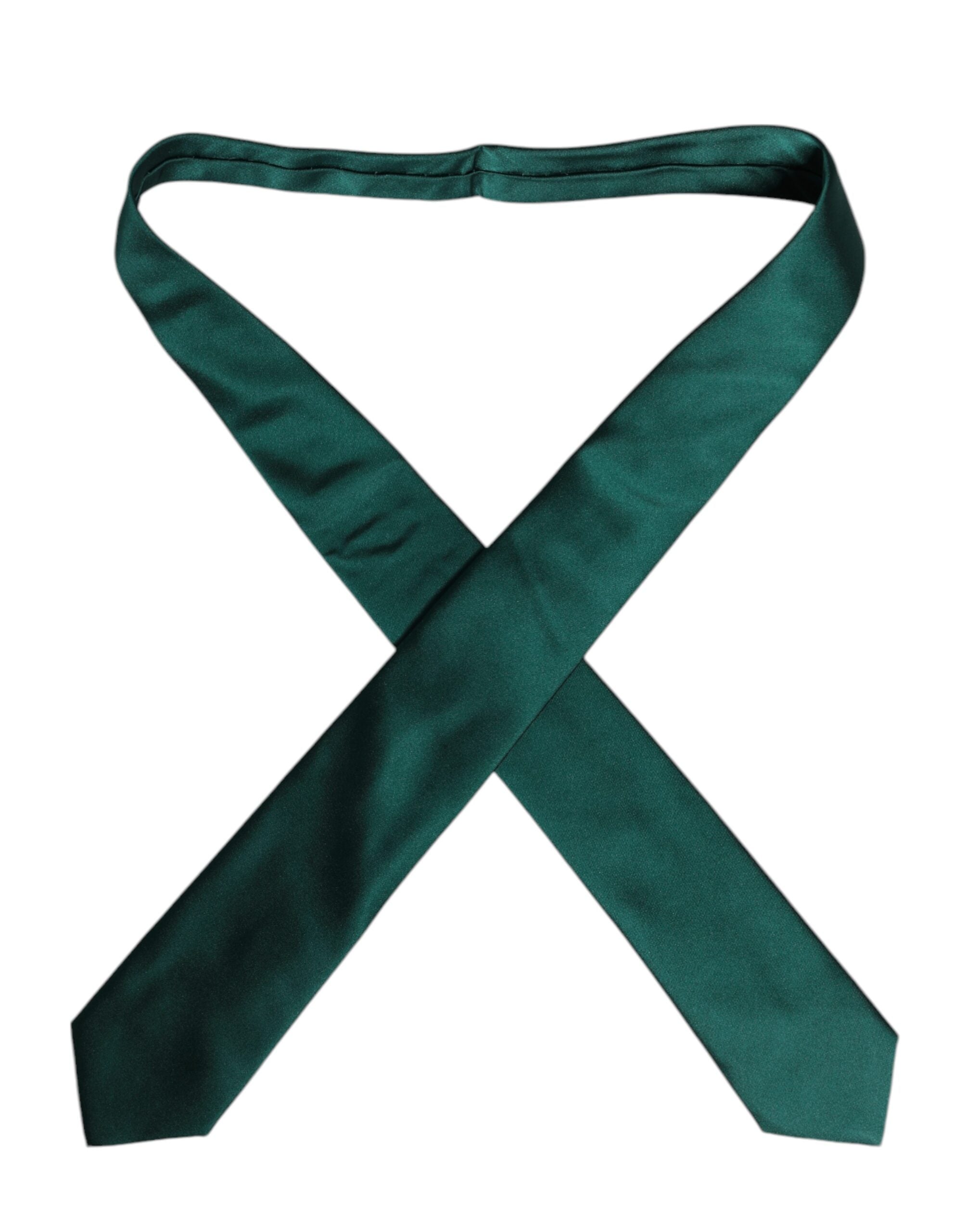 Green Solid Cotton Adjustable Necktie Tie