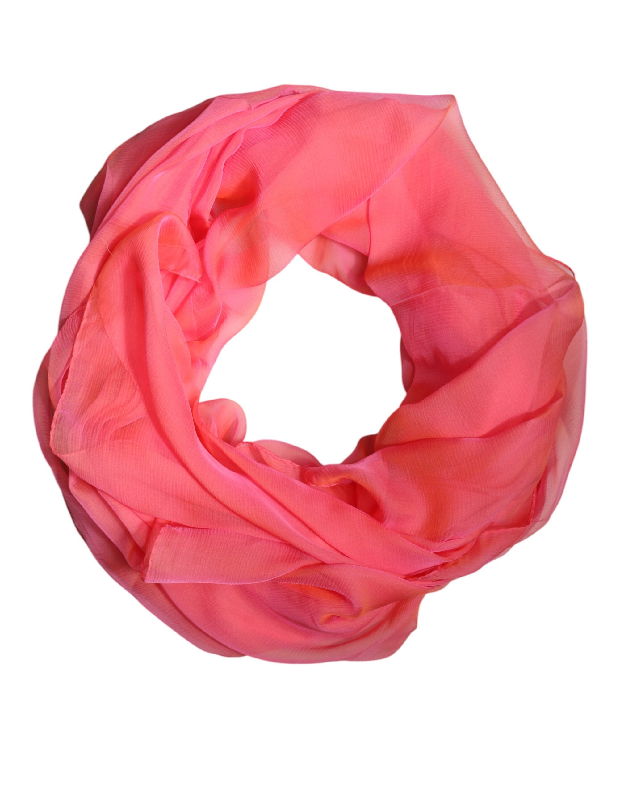 Pink Silk Rectangle Women Wrap Shawl Scarf