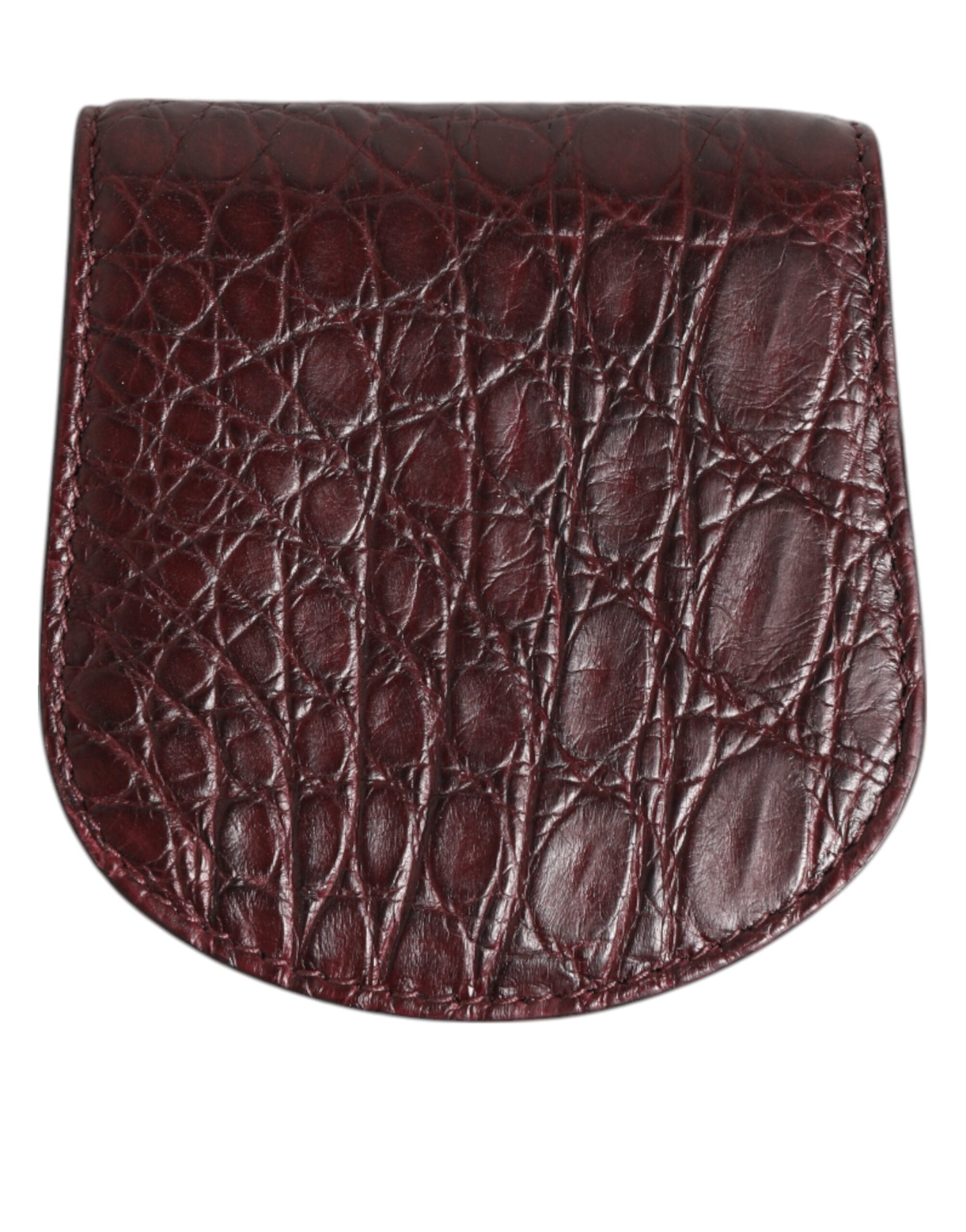 Burgundy Exotic Skin Coin Condom Case Holder Pocket Wallet