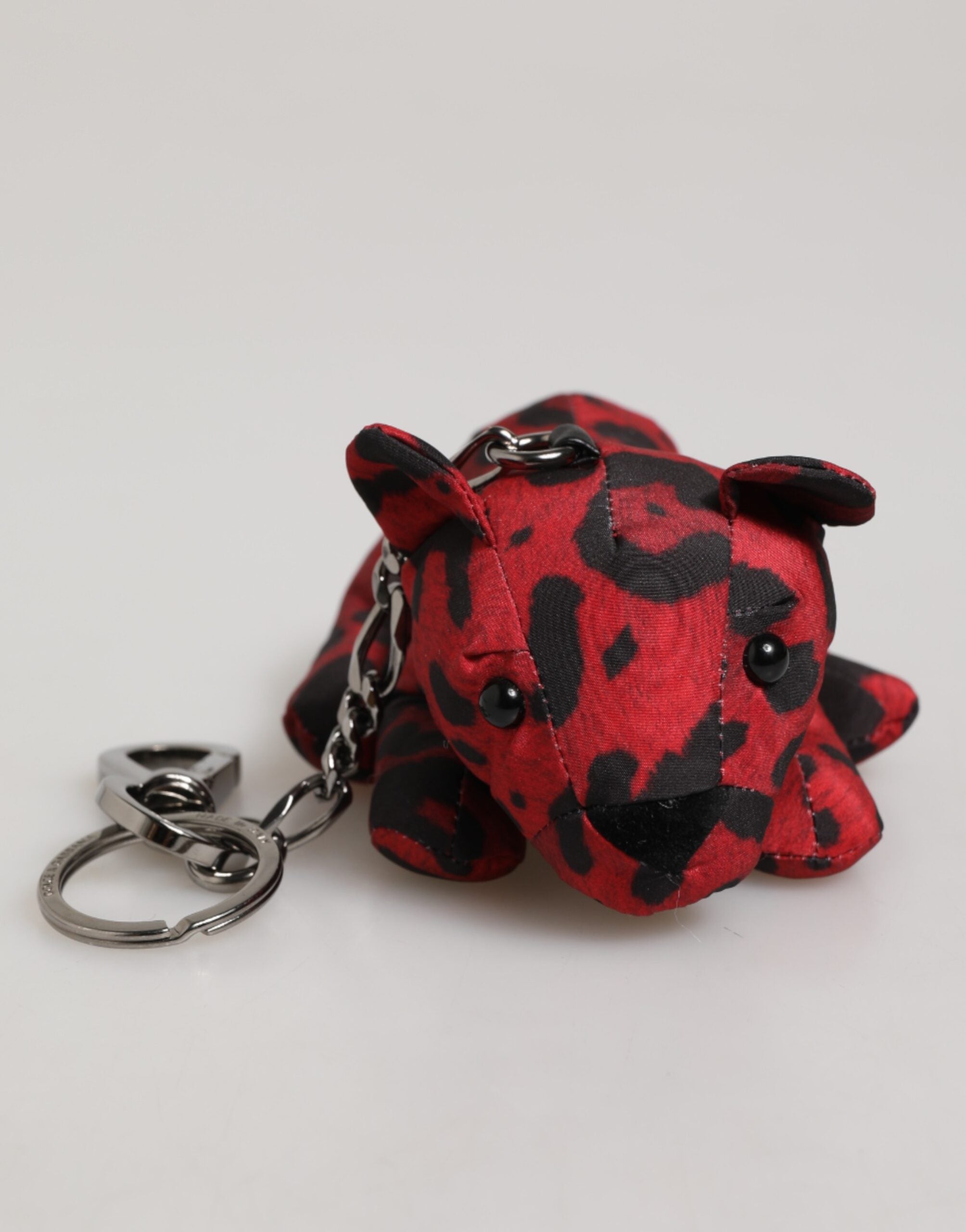 Red Black Polyester Animal Silhouette Keychain Keyring