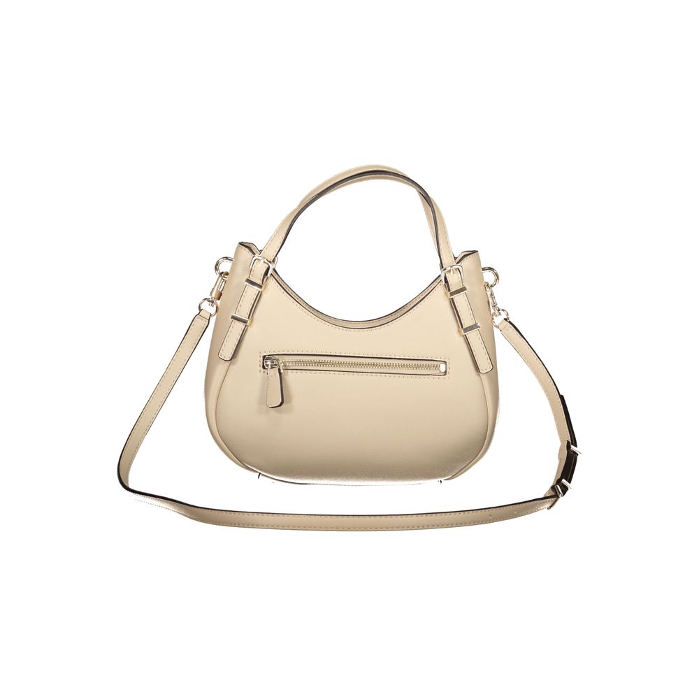 Beige Polyethylene Women Handbag