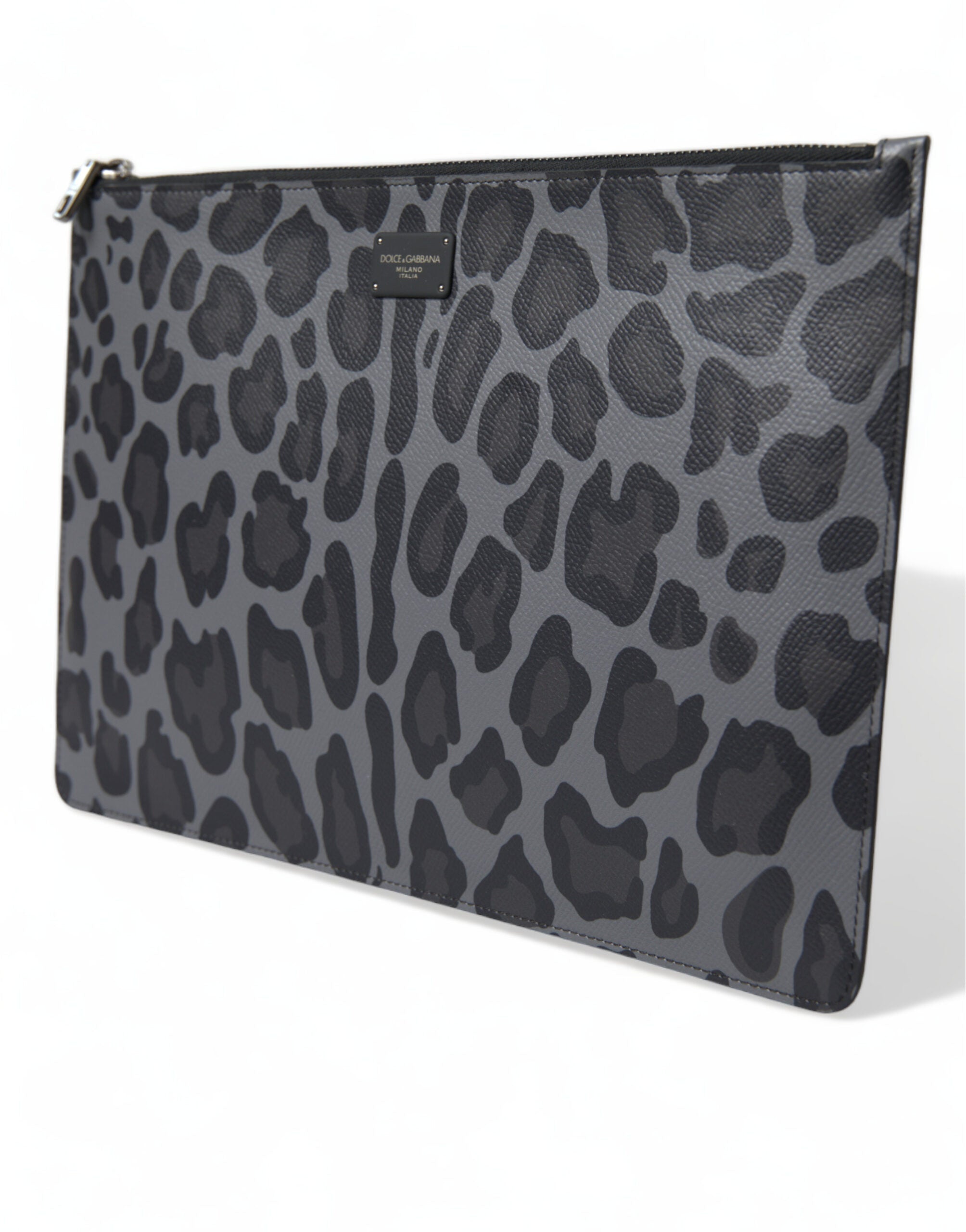 Multicolor Leopard Jacquard Logo Plaque Document Briefcase Bag