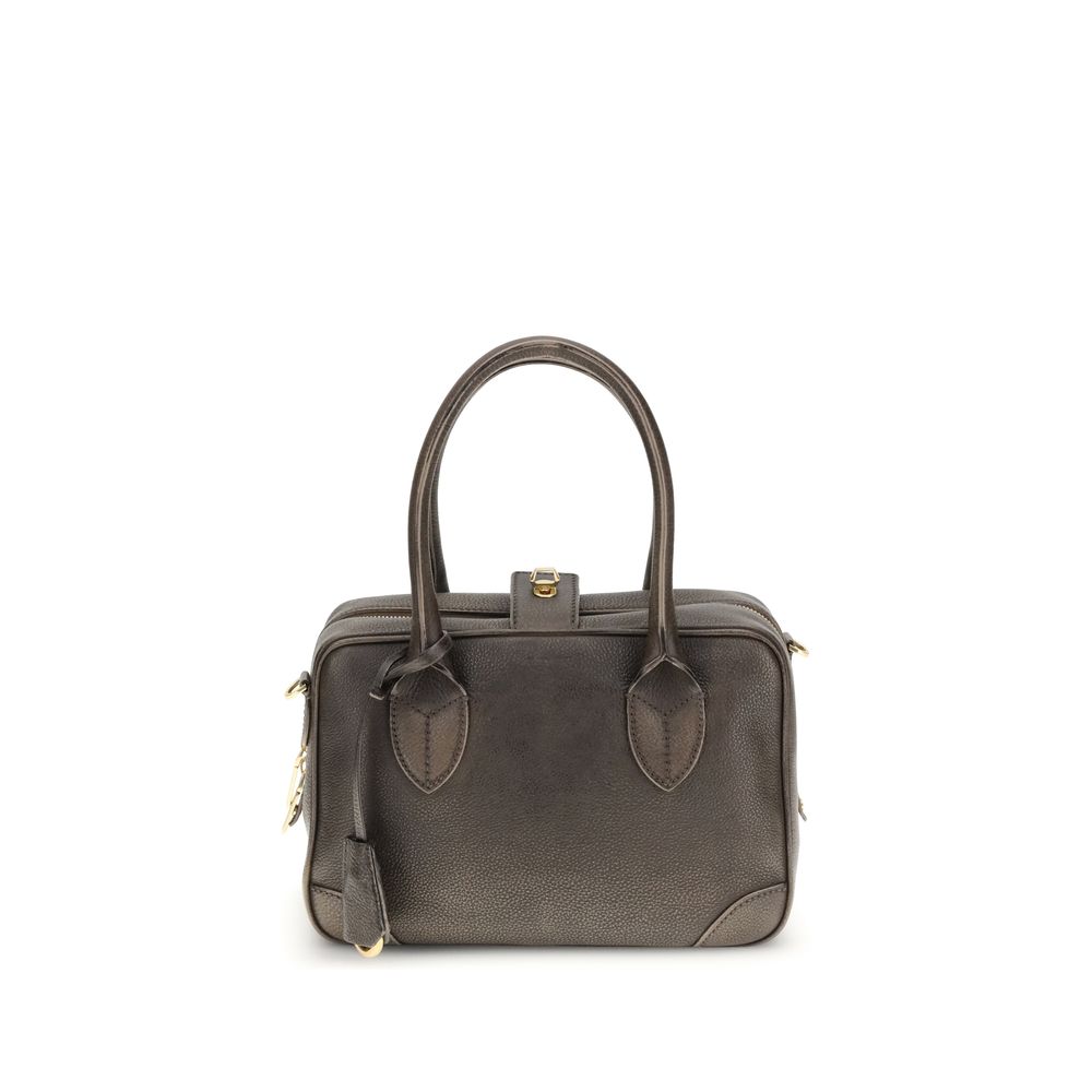 VITA BAG TREATED LEATHER BODY GOLD METAL