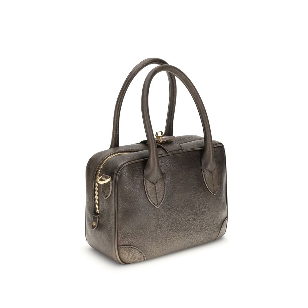 VITA BAG TREATED LEATHER BODY GOLD METAL