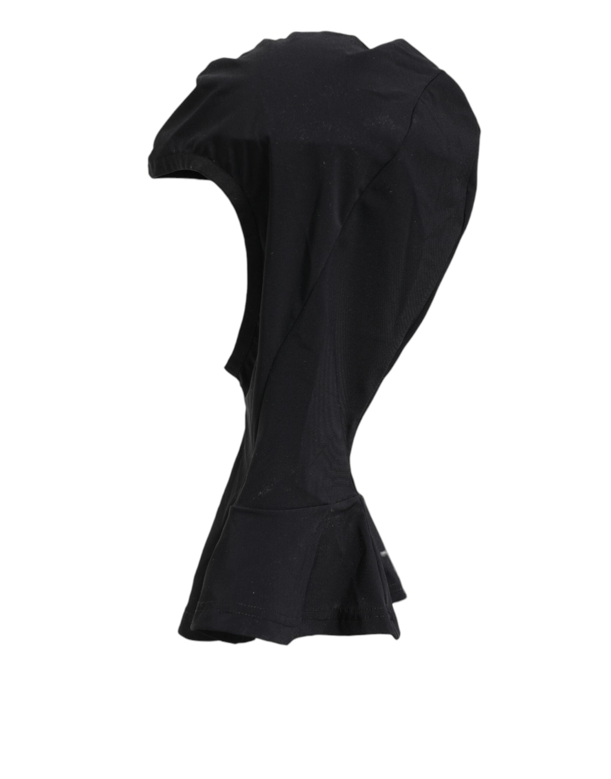 Black Nylon Elastane Balaclava Hood Face Cover Hat