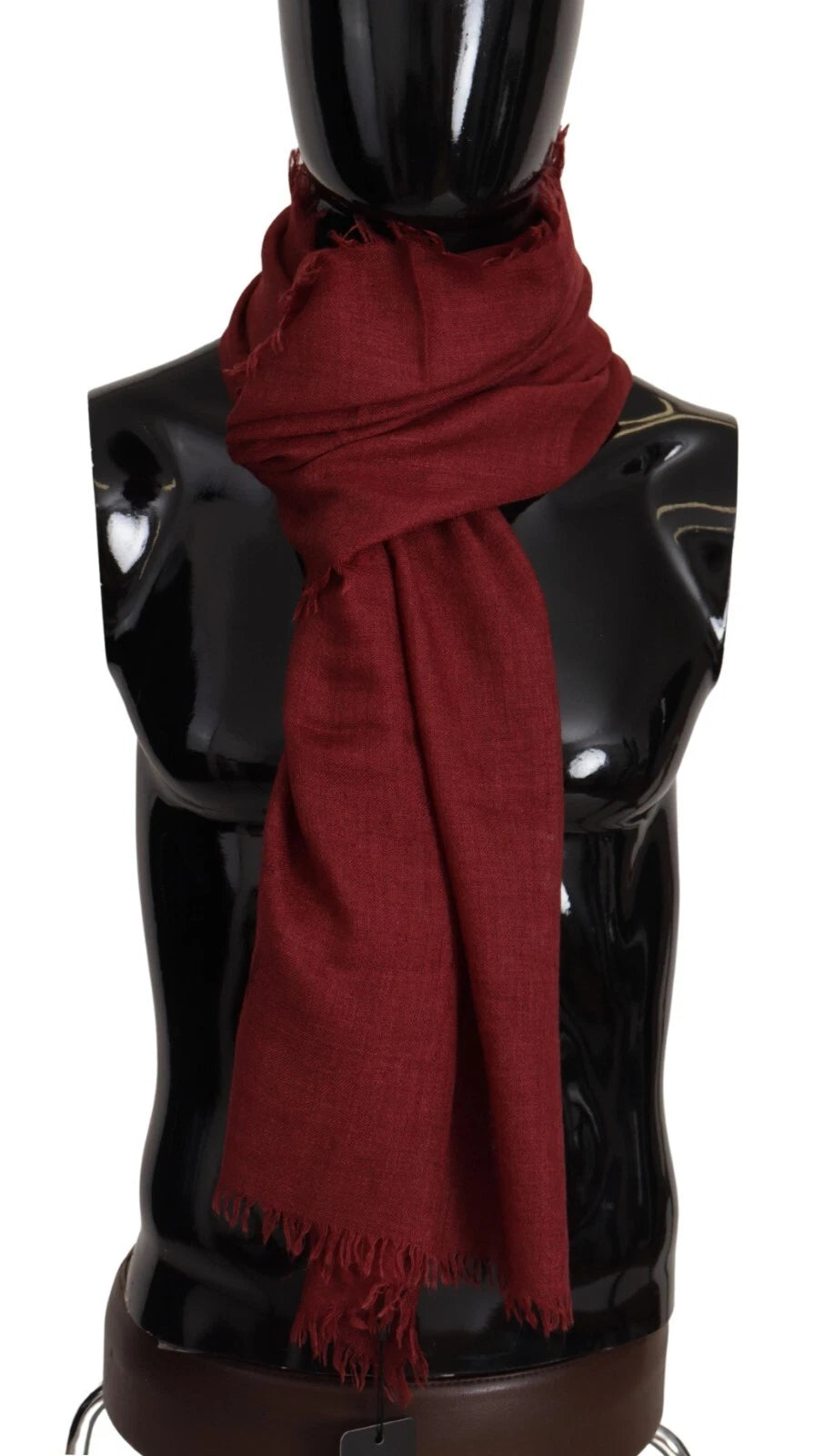 Red DG Crown Cashmere Silk Shawl Fringe Wrap Scarf