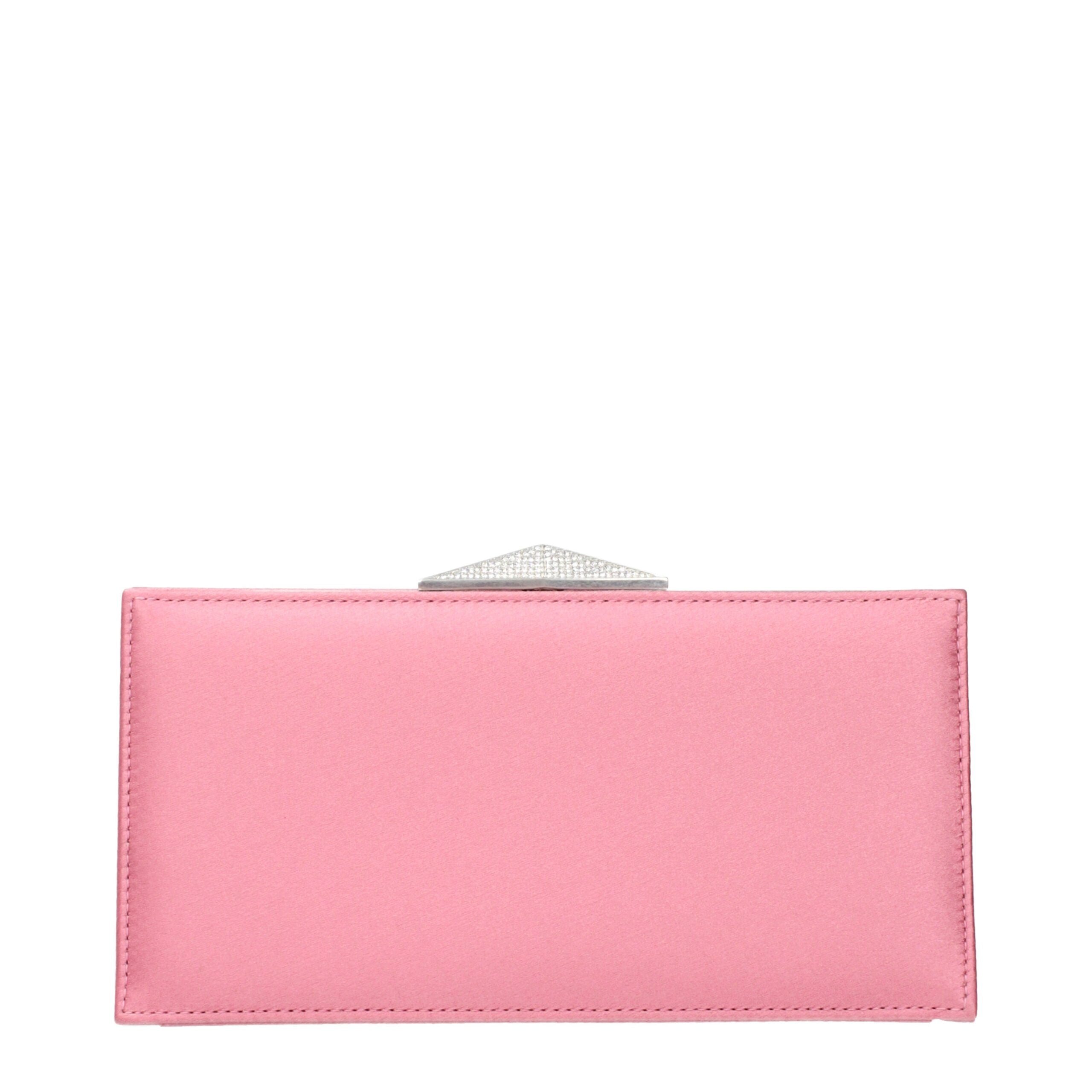 Pink Satin Clutch Bag