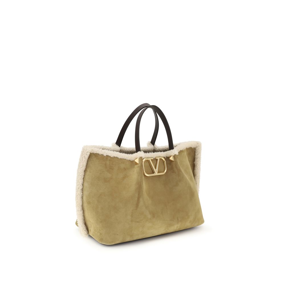 Beige Leather Shoulder Bag