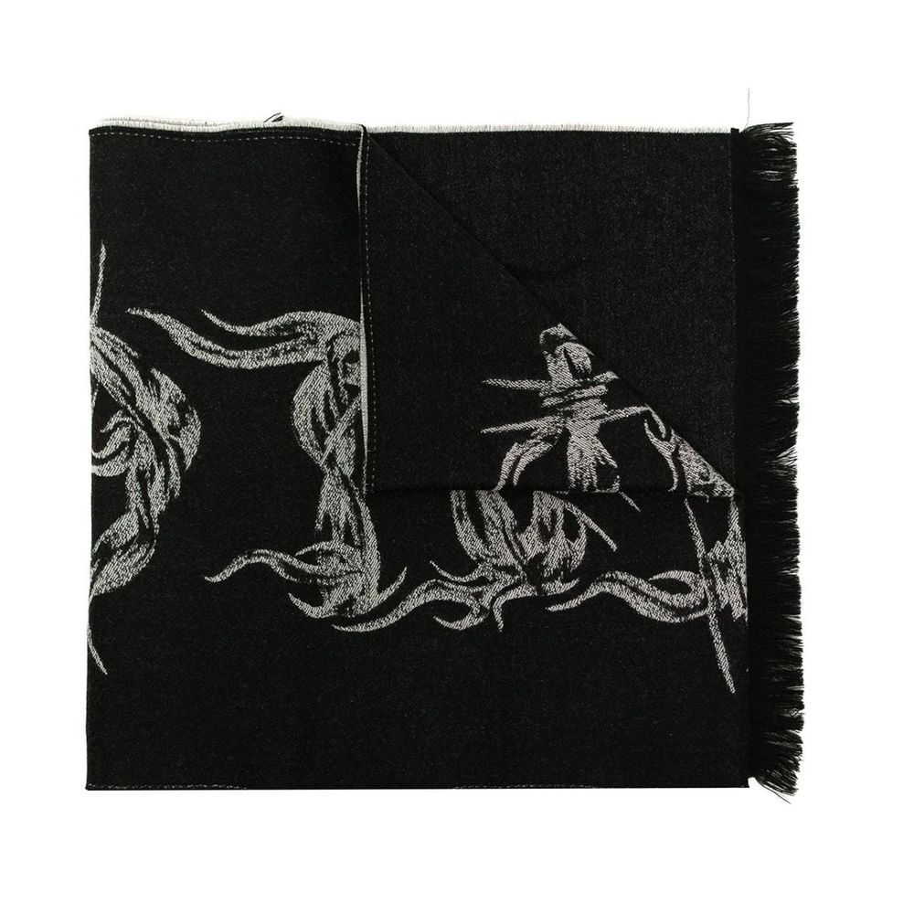 Black Virgin Wool Scarf