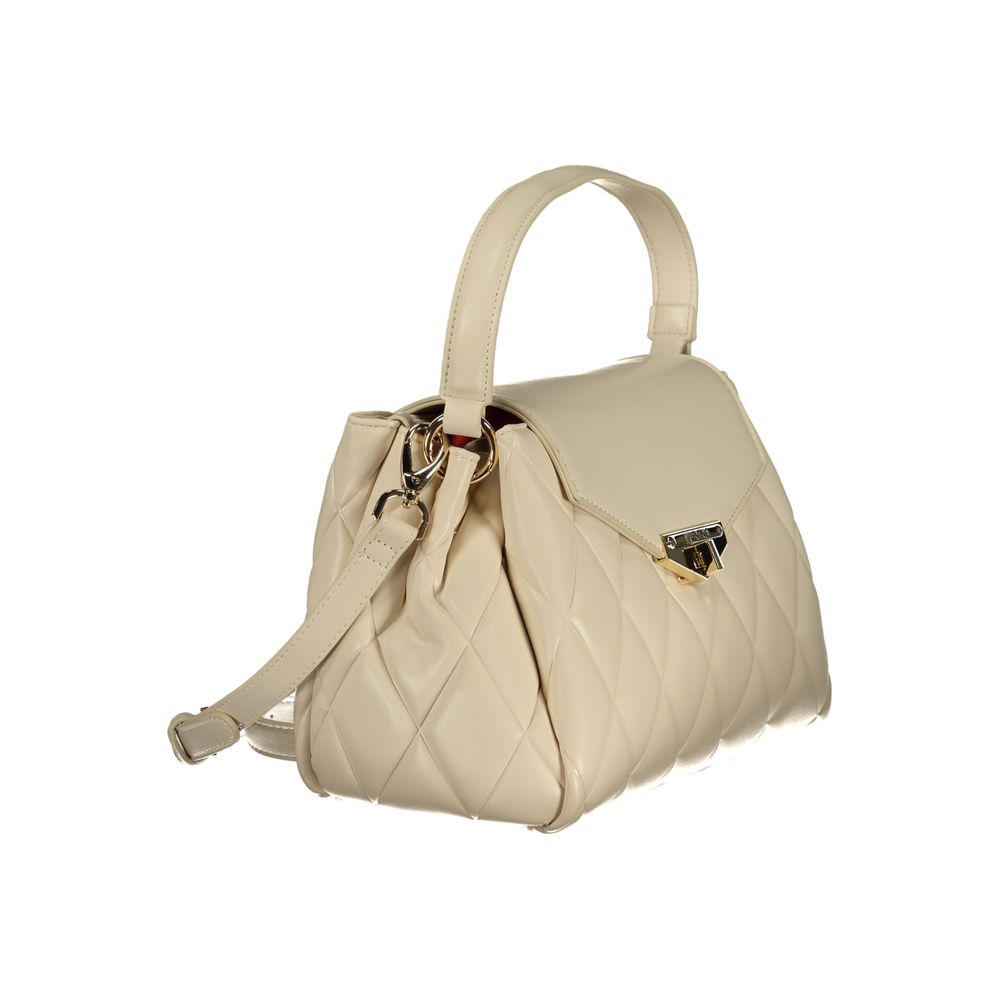 Beige Polyurethane Women's Handbag