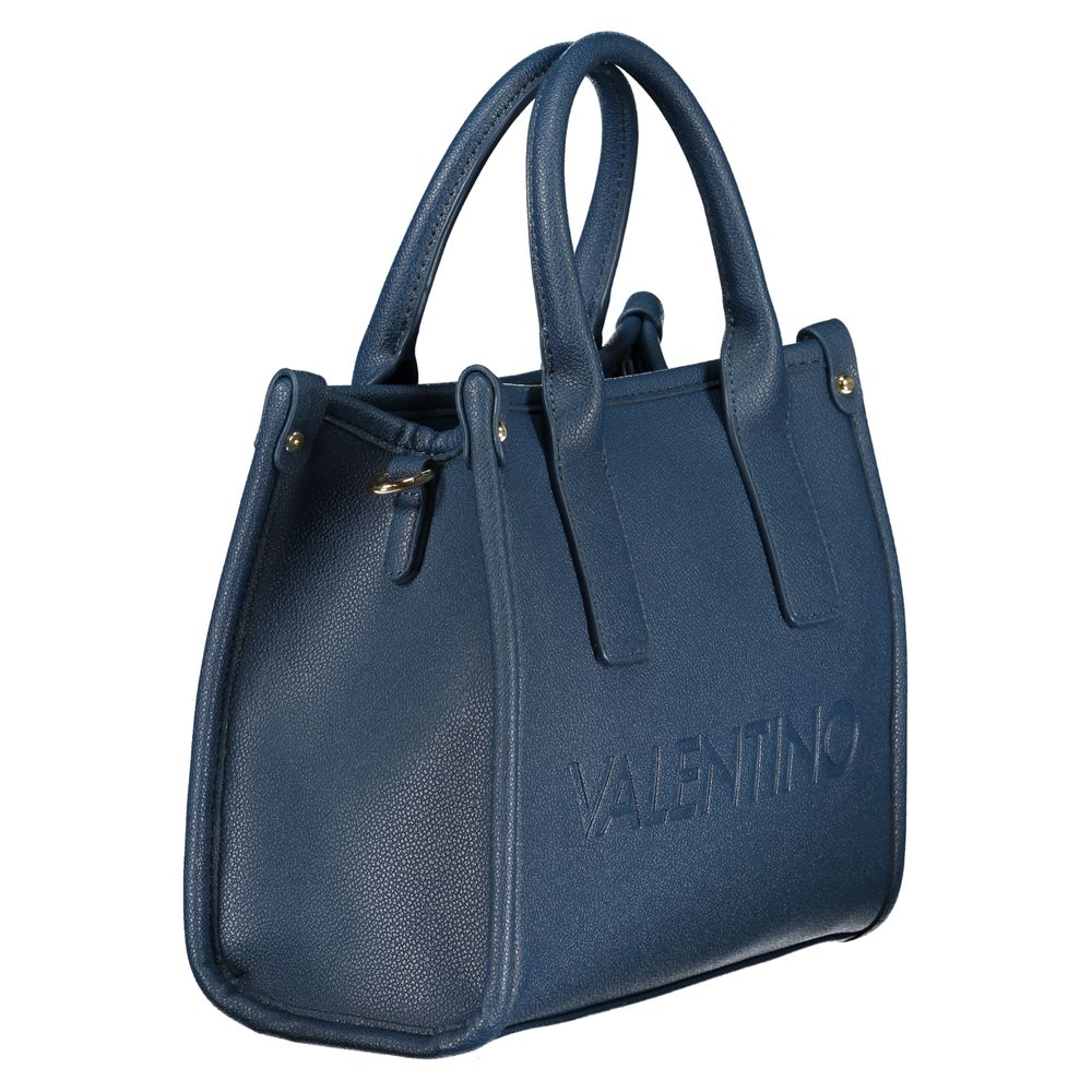Blue Polyurethane Women's Bag