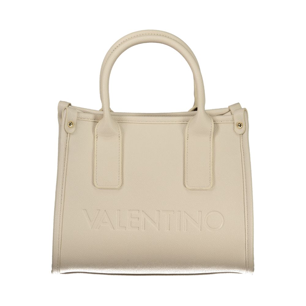 Beige Polyurethane Women Handbag