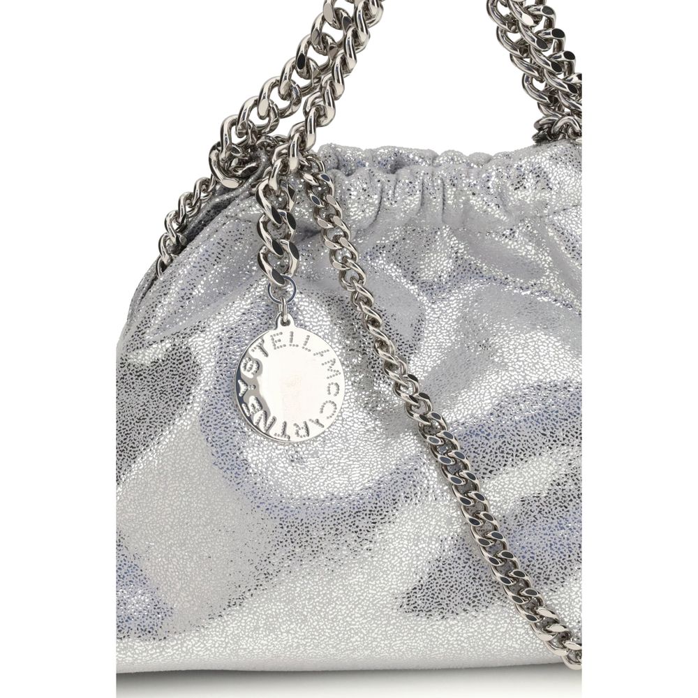 Silver Polyester Shoulder Bag