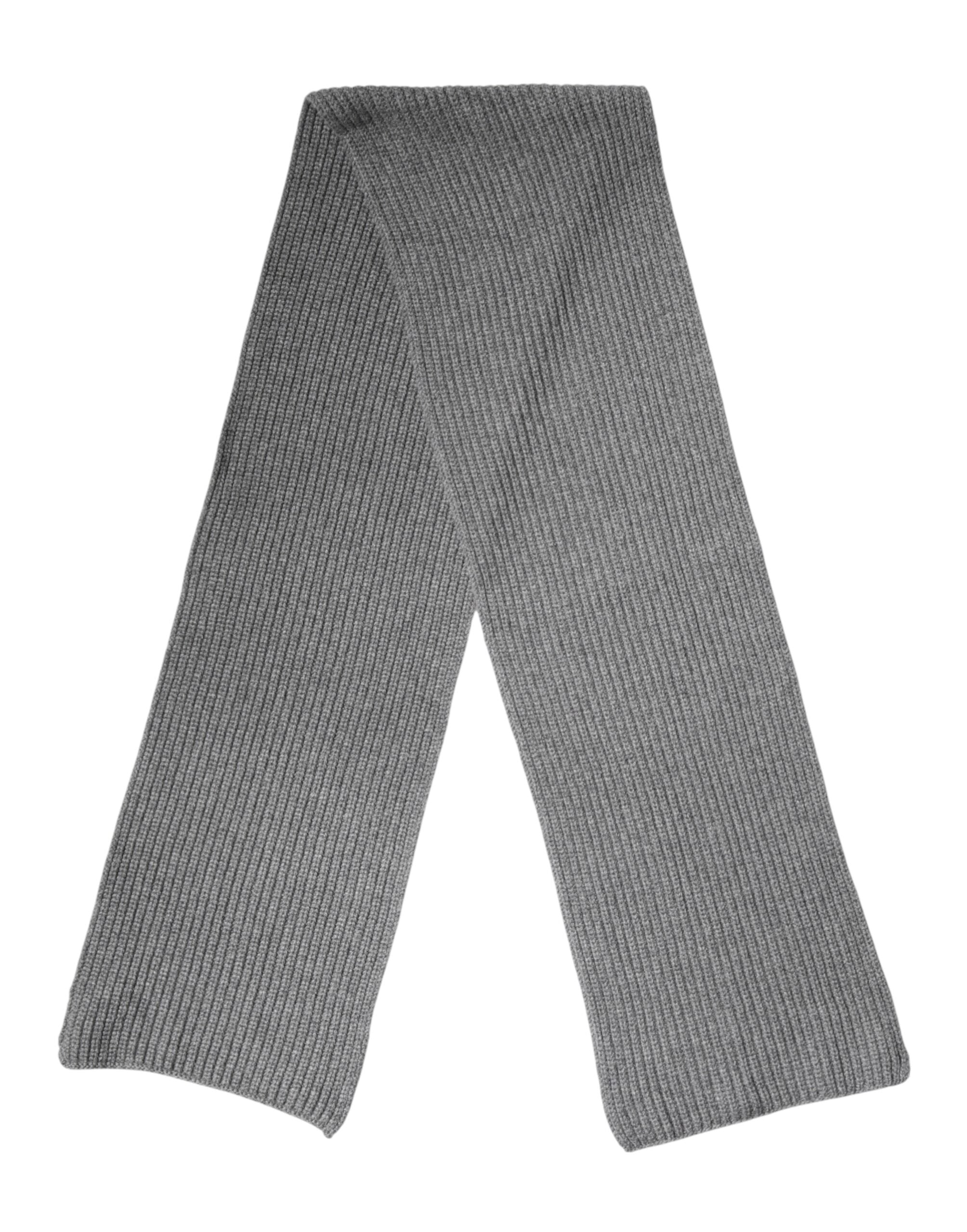 Gray Cashmere Knit Neck Wrap Shawl Scarf