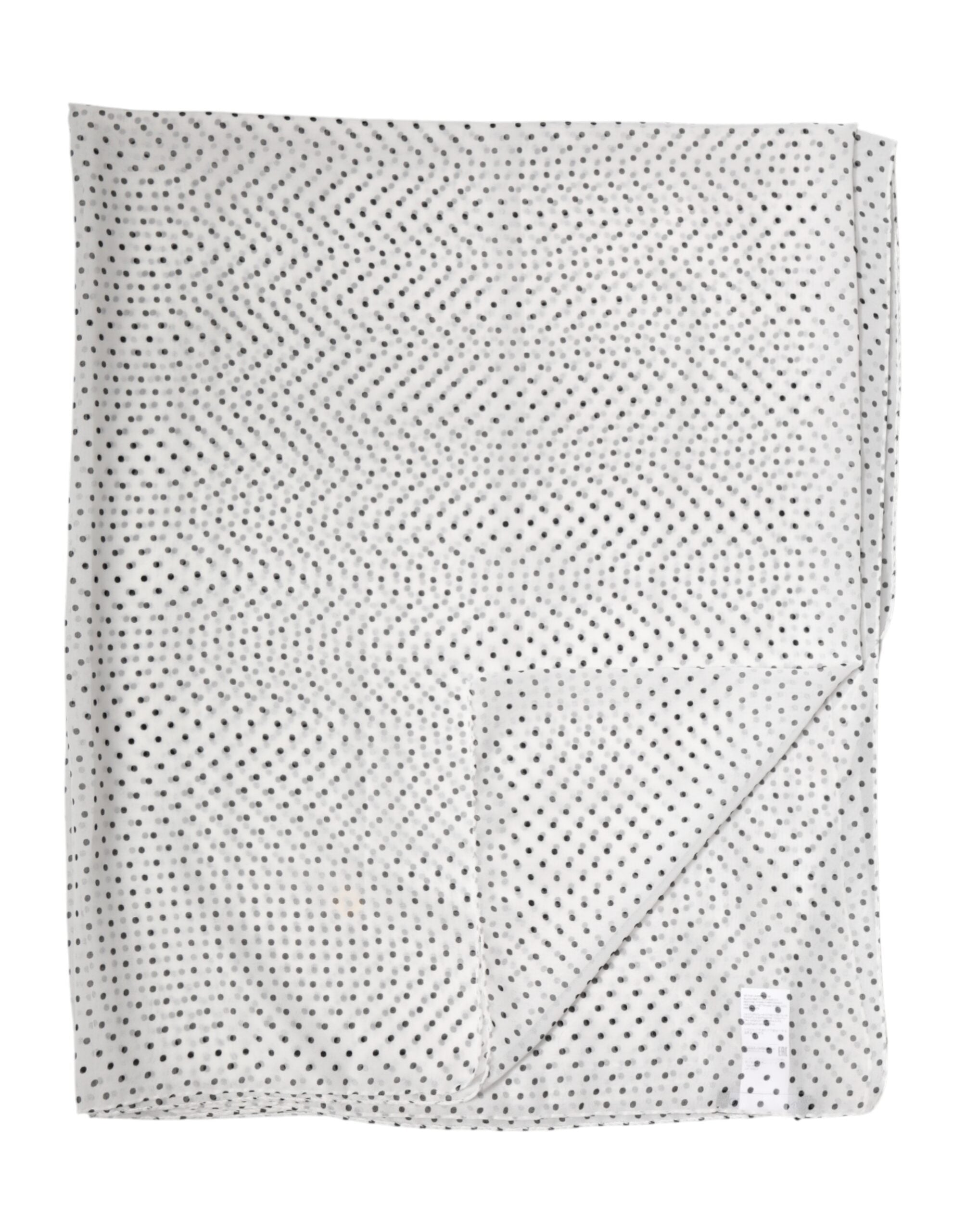 White Polka Dot Polyester Shawl Scarf