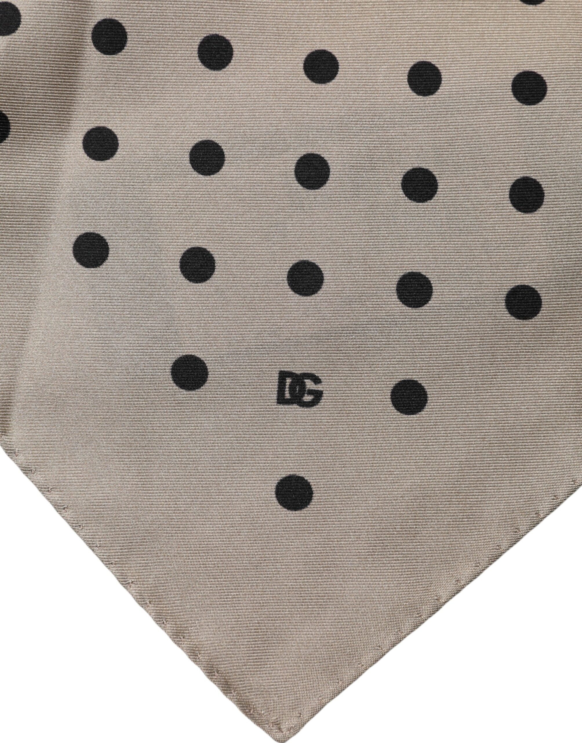 Brown Polka Dot Square Handkerchief Scarf