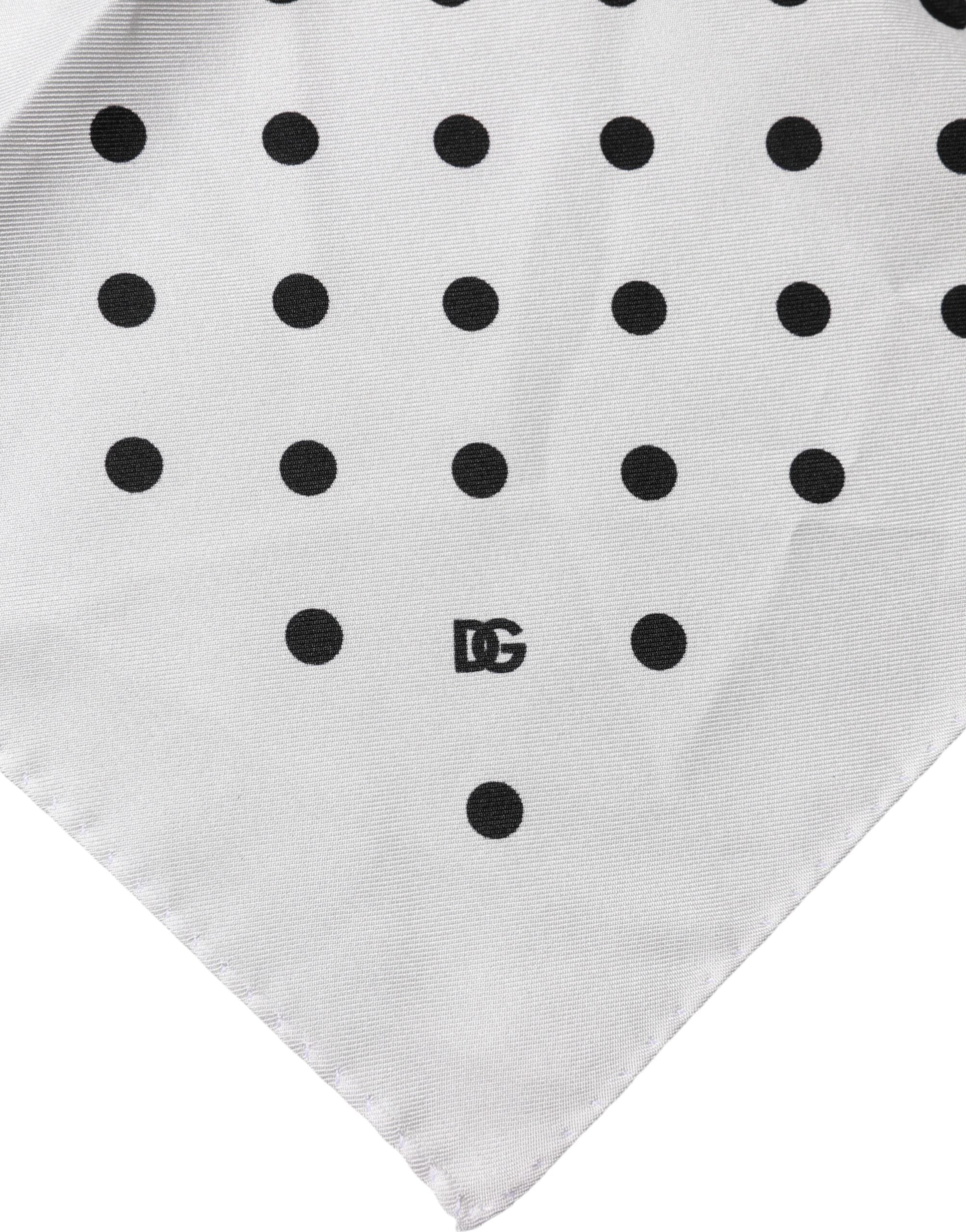 White Polka Dot Square Handkerchief Scarf