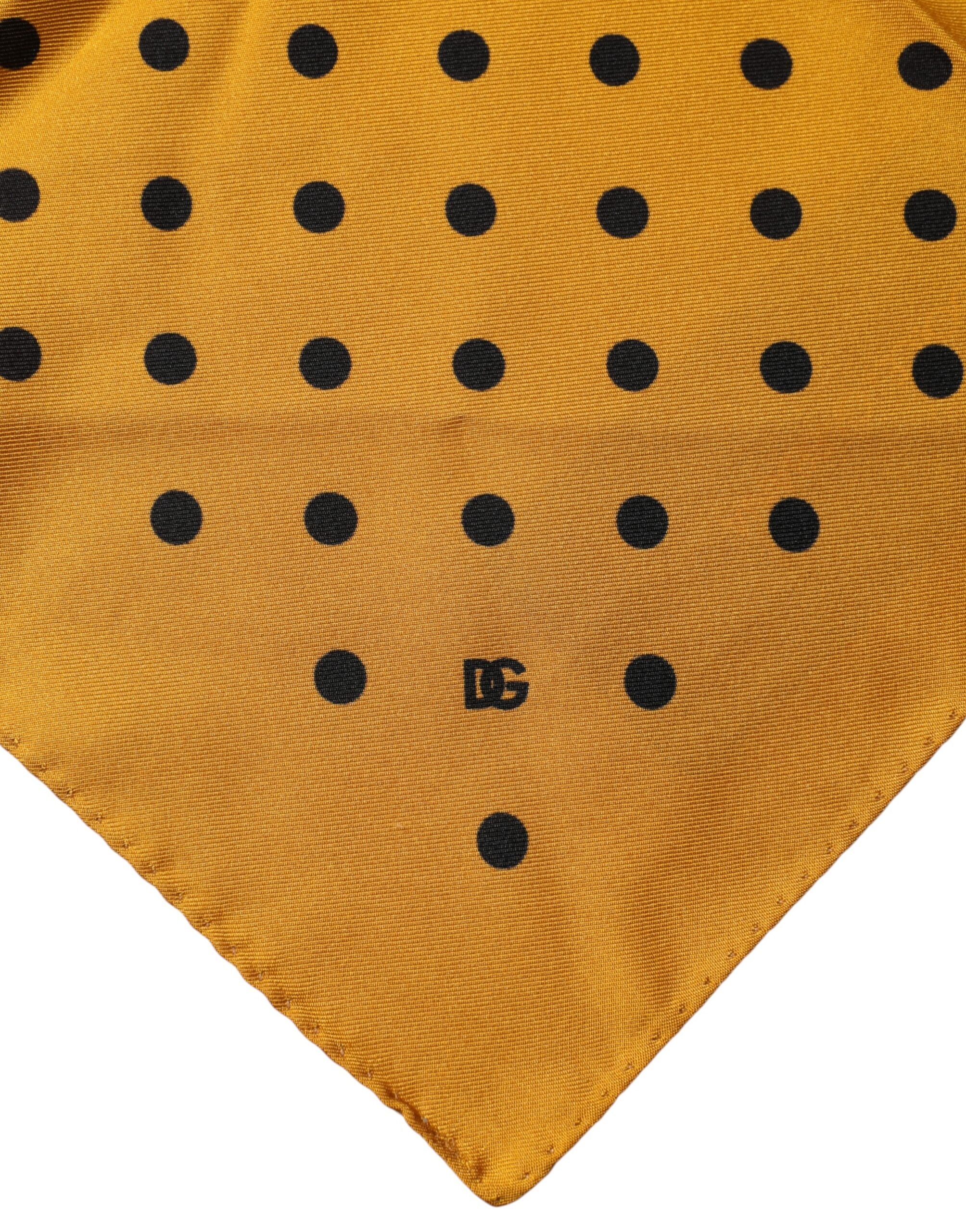 Orange Polka Dot Square Handkerchief Scarf