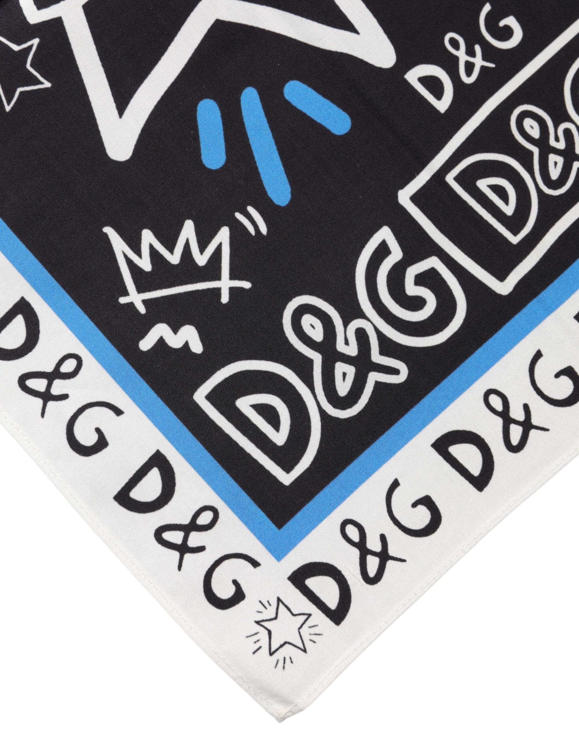 Multicolor Graphic Cotton Square Foulard  Scarf