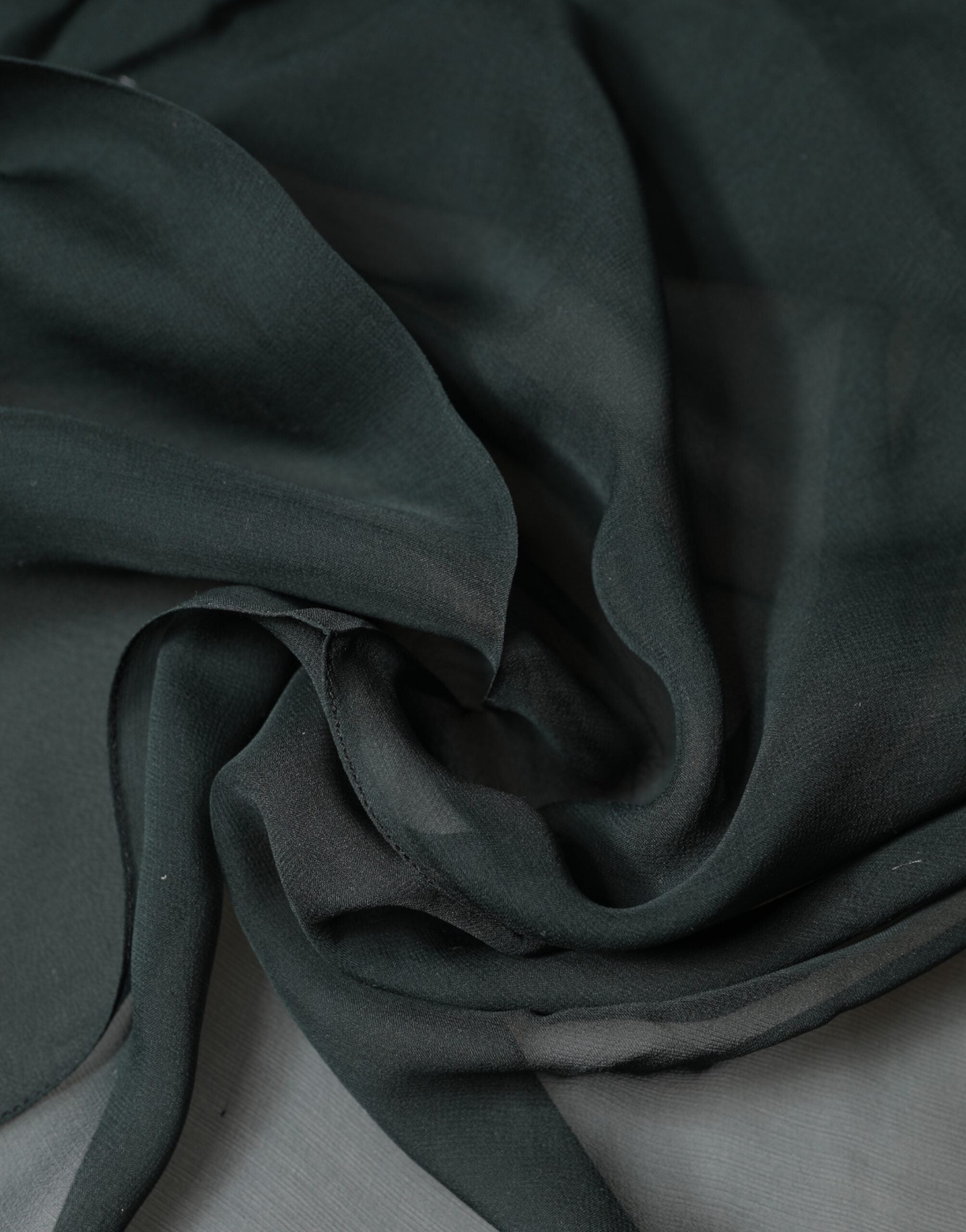 Dark Green Silk Neck Wrap Foulard  Scarf