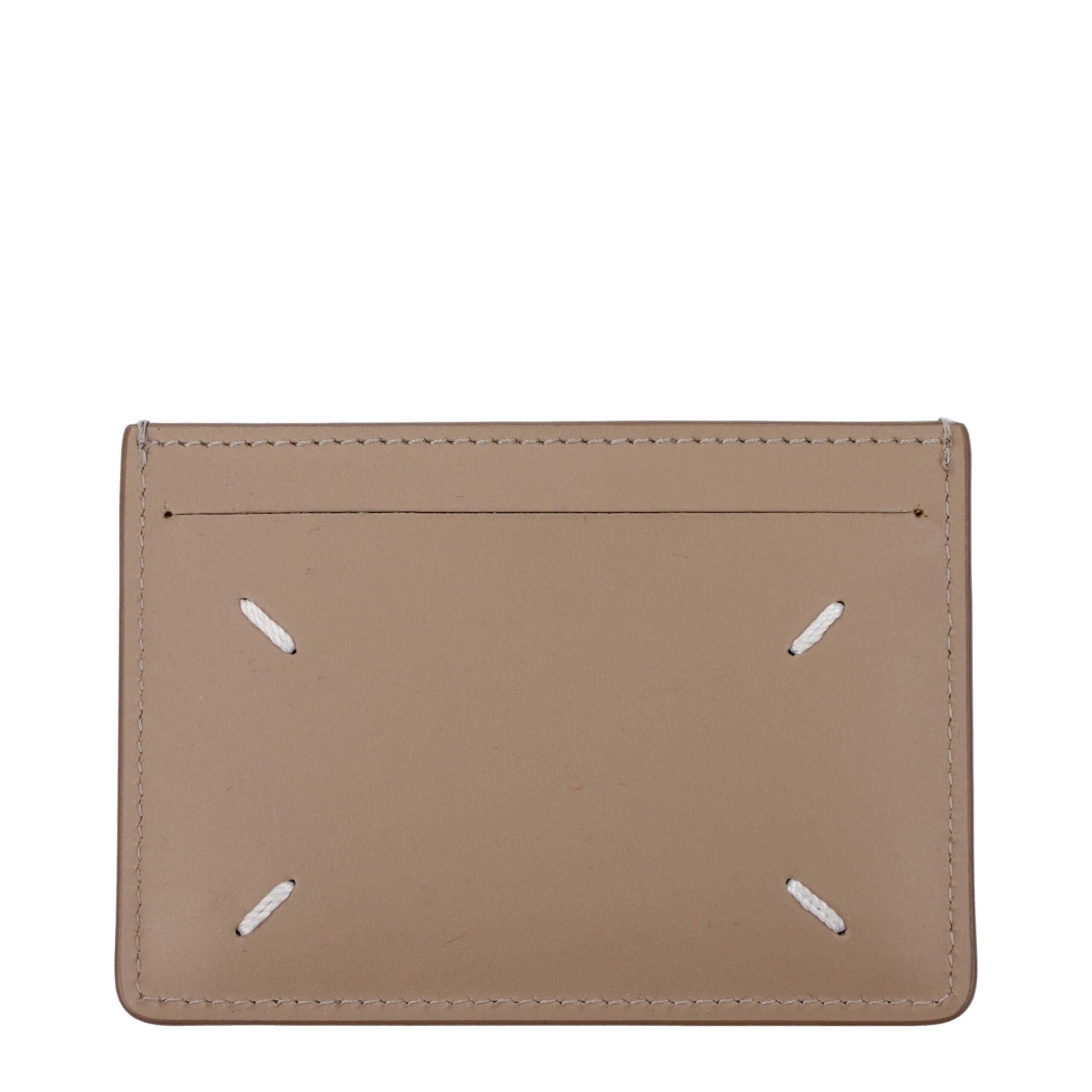 Beige Leather Cardholder